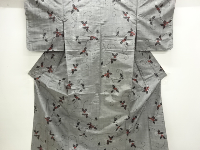 JAPANESE KIMONO / TSUMUGI / UNUSED / WOVEN ARABESQUE